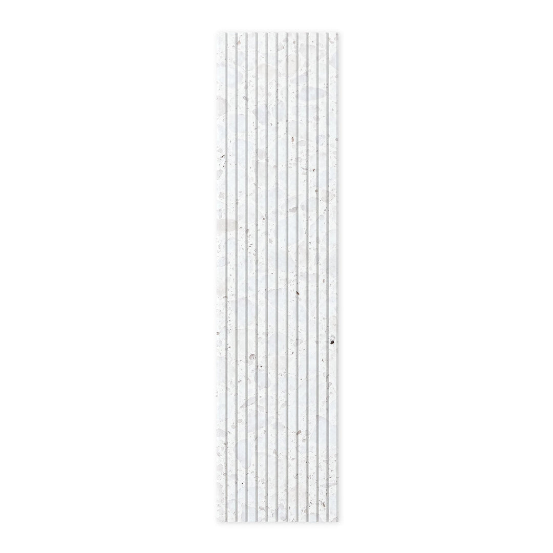 Slats HarmonyCARV dark terrazzo acoustic wall panel.