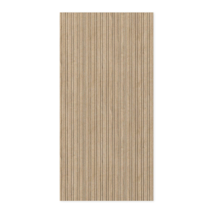 Slats HarmonyCARV walnut carved acoustic wall panel.