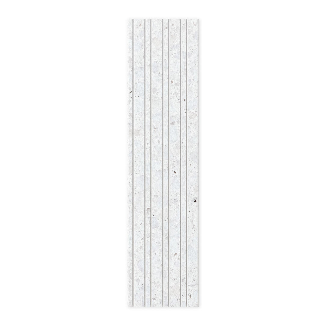 Slats HarmonyCARV dark terrazzo acoustic wall panel.