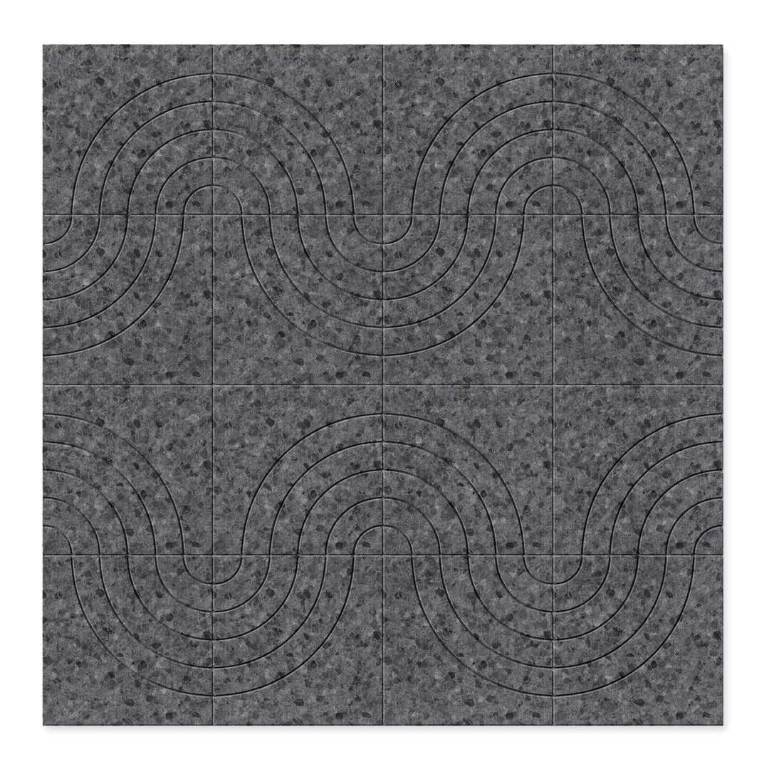 Charcoal Arc HarmonyCARV printed PET felt wall panel