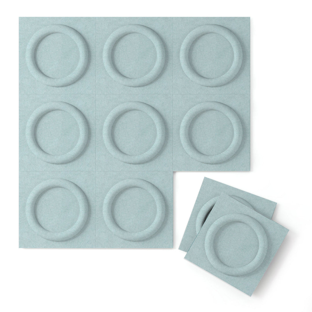 Harmony PET Felt 3D Panels - Halo Harmony3D Acoustic Wall Panels in Seafoam Felt - OPEN BOX - 1 - Inhabit